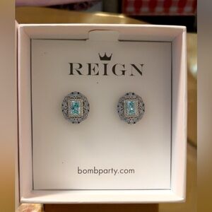 Reign Silver and Blue Vintage-Inspired Earrings